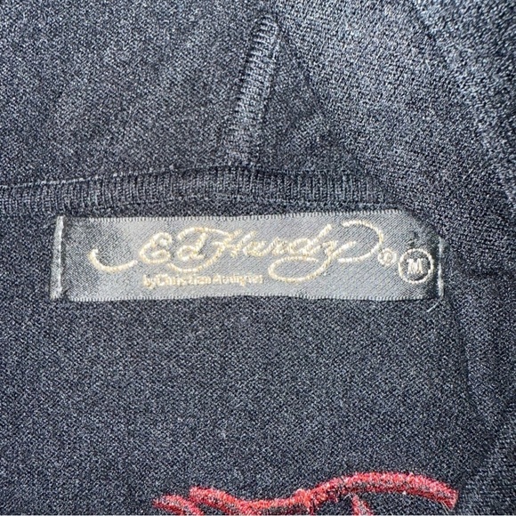 ▶️ Ed Hardy ◀️ 'True 'Til Death'Knit Belted Cardigan Sweater Vest - Picture 4 of 13